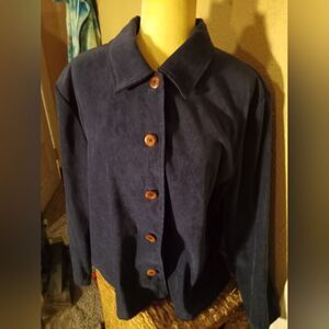 Super Suede Navy Blue Women's Blazer.  Petite XL